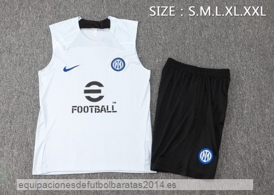 Nuevo Entrenamiento Sin Mangas Conjunto Completo Inter Milan 23/24 Azul II Negro Baratas